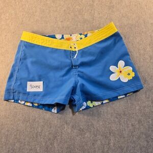 Asics Blue and Yellow Floral Women’s Swim Shorts